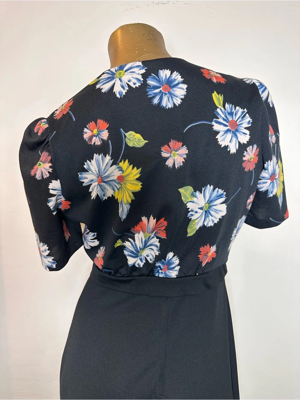 Vintage Jody of California Black Floral sleeveless Maxi Dress w/ bolero jacket